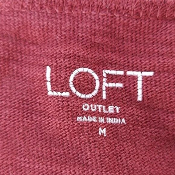 Loft  woman's top. Size M Color- burgundy with white polka dots. with jeans Gift - Picture 3 of 5